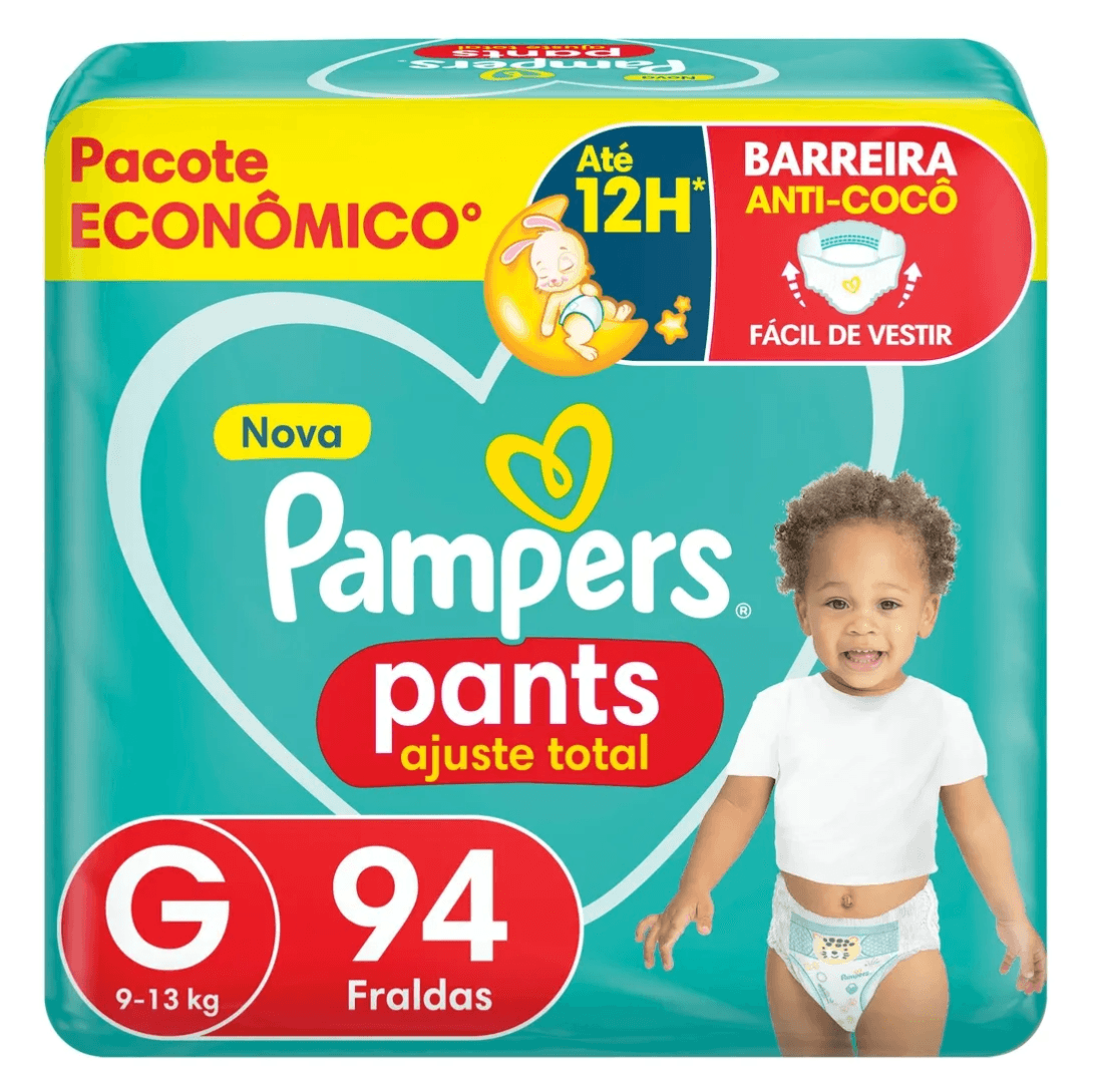 Fralda Pampers Pants Ajuste Total Tamanho G, 94 Unidades