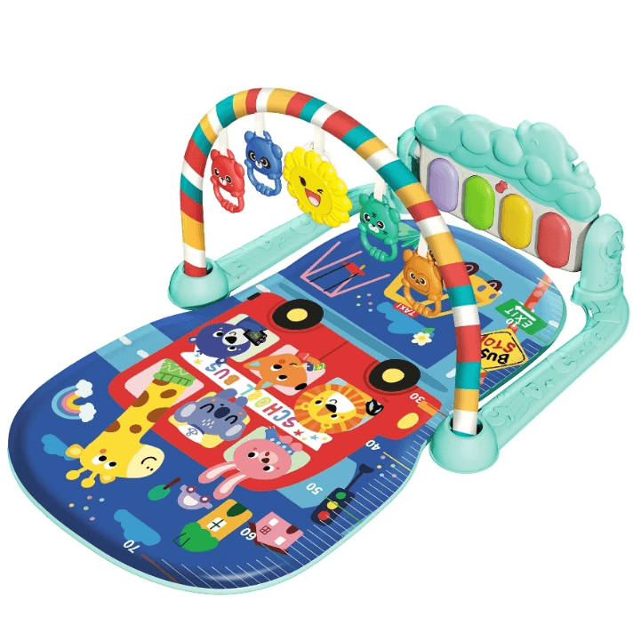 Tapete de Atividades Bebê com Piano Removível — Som, Luz e Brinquedos Educativos